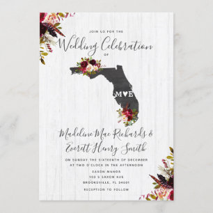 Florida State Destination Wedding Invitation