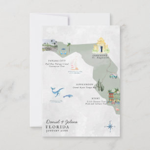 Floride Carte Itinéraire De Mariage De Destinati