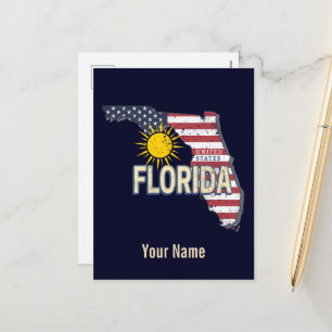Floride Carte Rétro des États-Unis Vintage USA