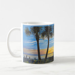 FLORIDE COUCHER DE SOLEIL PALMIERS CAFÉ MUG