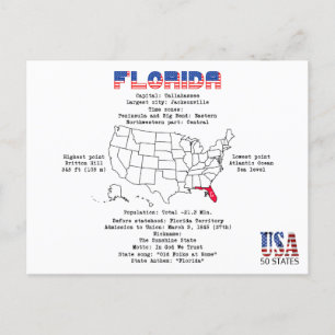 Floride état américain sur la carte et des informa