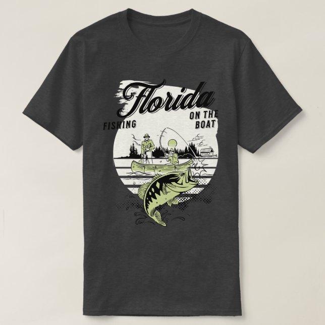 Floride Pêche Sur Le Bateau TShirt (Design devant)