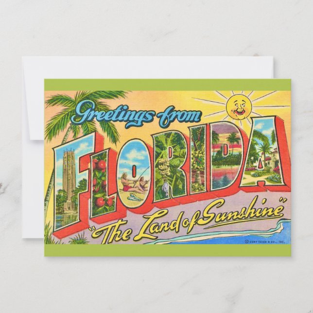 Floride Salutation Vintage Moving Faire-part (Devant)