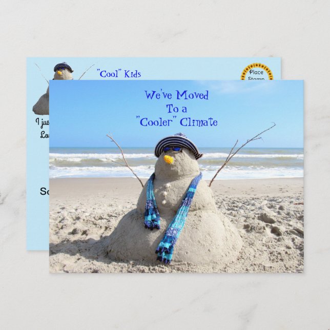 Floride Snowman - Plage - Nouvelle carte postale d (Devant / Derrière)