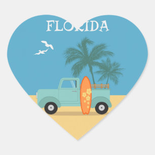 Floride : Sticker Coeur Voyage