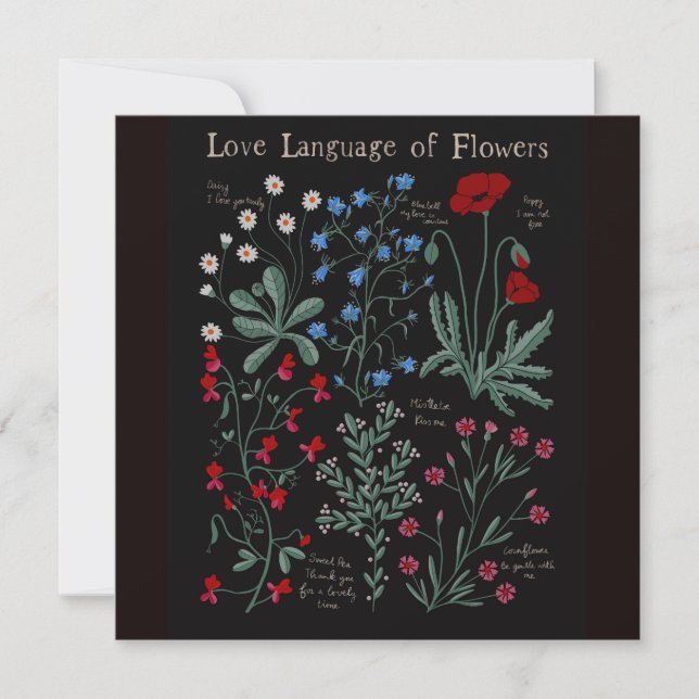 Floriographe Amour langue des fleurs botanique (Devant)