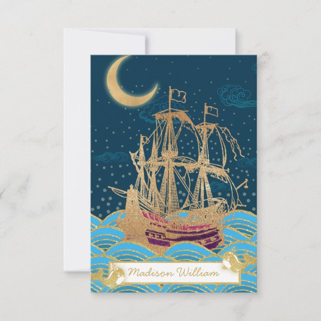 Flotte navale Sous le clair de lune avec de petite (Devant)