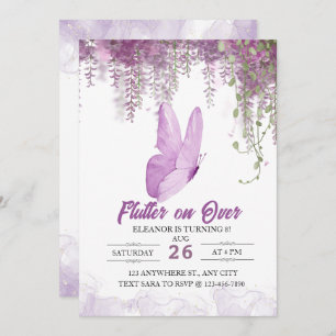 Flotter sur le papillon Girl Invitation Anniversai