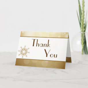 Flou de cuivre de Noël plié Carte de remerciements