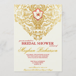 Flouris fantaisie Golden Bridal Douche Invitation