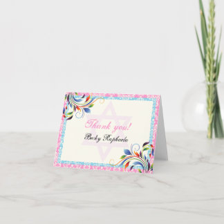 Flourish coloré et Merci de damassé d'étoile de