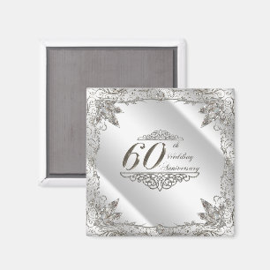 Flourish Diamond 60e Anniversaire Mariage Magnet