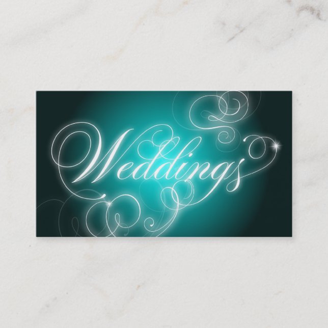 Flourish élégant de carte de visite de wedding (Devant)