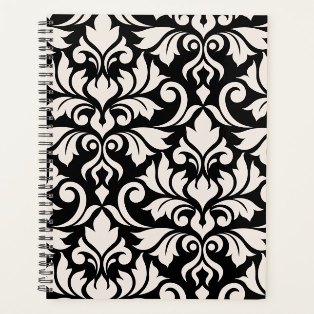 Flourissant Damask Art I Cream sur Black (Devant)