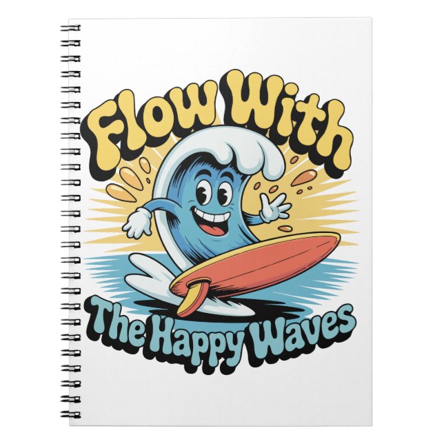 Flow With The Happy Waves Surf Journal (Devant)