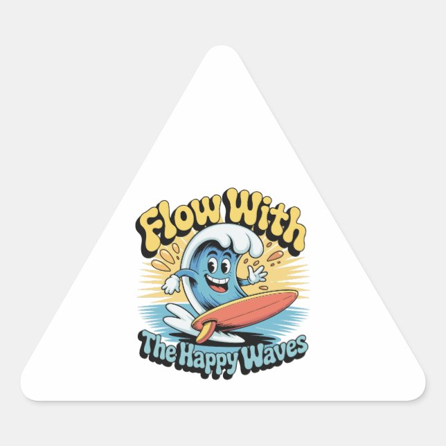 Flow With The Happy Waves Waterproof Sticker (Devant)