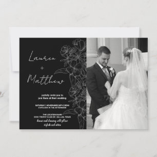 Flower Art Wedding Invitations avec photo