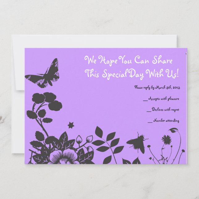 Flower Bar Bat mitzvah Invitation Carte de réponse (Devant)