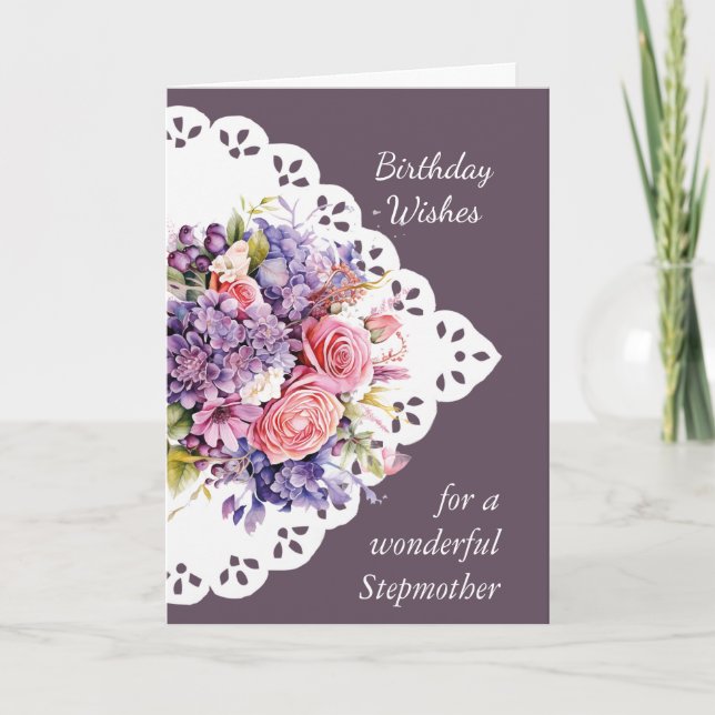 Flower Bouquet Stepmère Carte d'anniversaire (Devant)