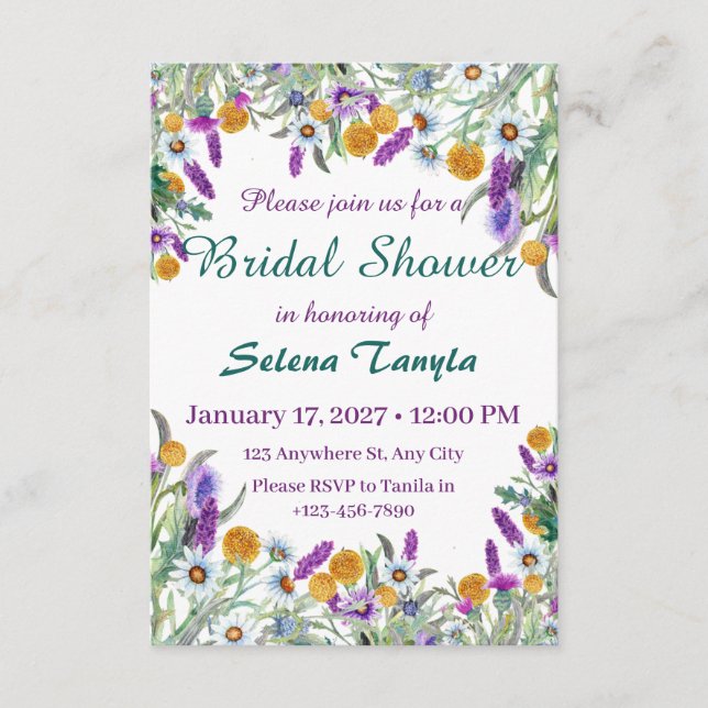   Flower Bridal Shower Invitation Card (Devant)