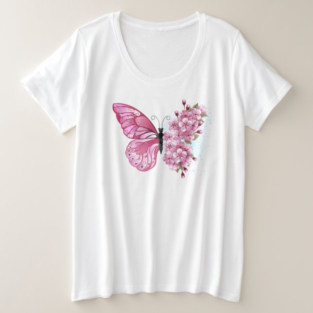 Flower Butterfly with Pink Sakura (Design devant)