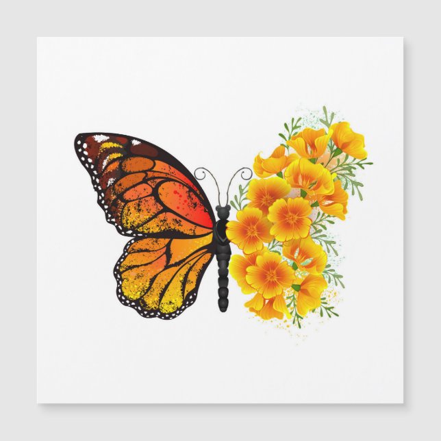 Flower Butterfly with Yellow California Poppy (Devant)