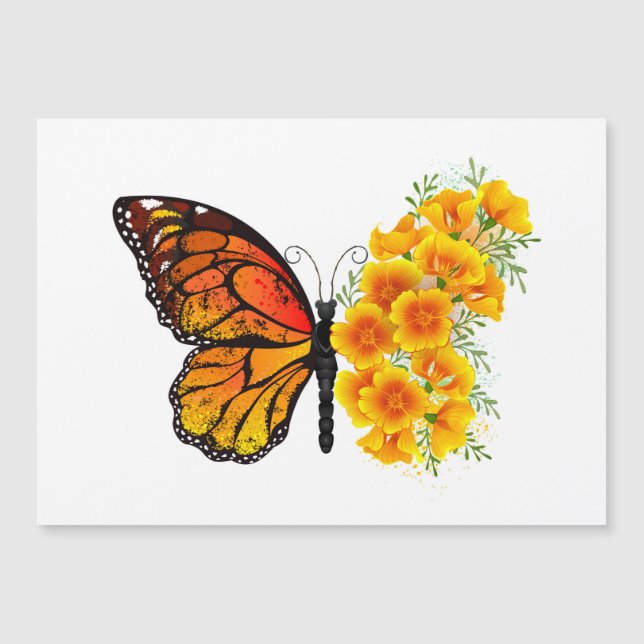 Flower Butterfly with Yellow California Poppy (Devant)