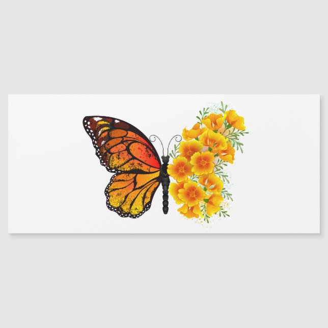 Flower Butterfly with Yellow California Poppy (Devant)