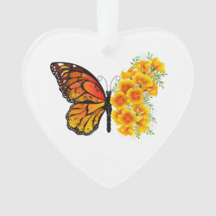 Flower Butterfly with Yellow California Poppy