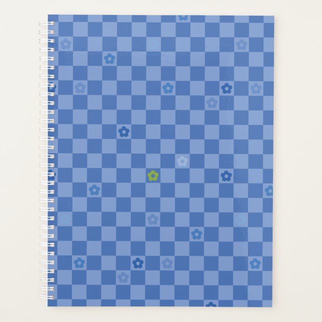 Flower Checkered Pattern No. 01 - Light Blue (Devant)