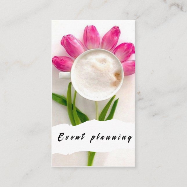 Flower Coffee Event Planning Carte de visite moder (Devant)