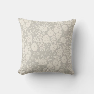 Flower Daisy Vintage Grey Motif Jeu Oreiller