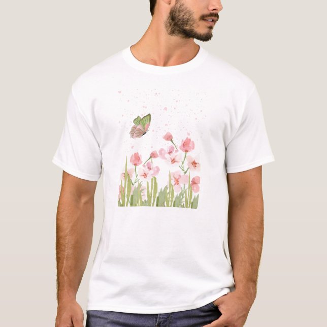 Flower design T-shirt (Devant)