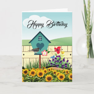 Flower Garden Bonne Carte de voeux d'anniversaire