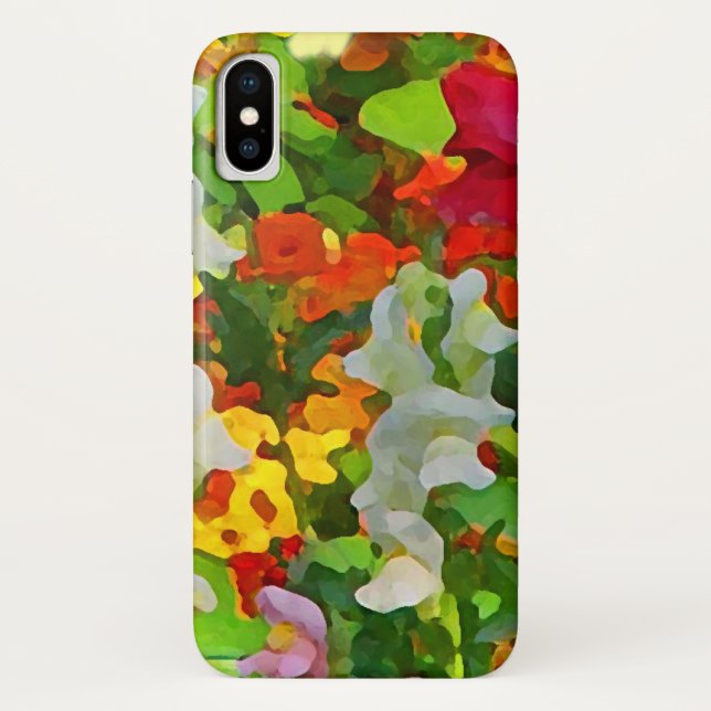 Flower Garden Floral Abstrait iPhone X Coque (Dos)