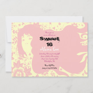 Flower Girl Sweet 16 Seize Invitation d'invitation