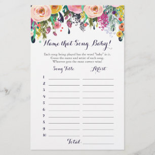 Flower Guess Baby Song Baby shower Jeu