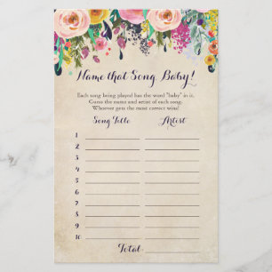 Flower Guess Baby Song Baby shower Jeu