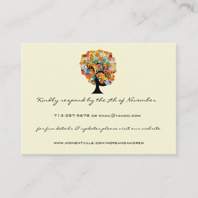 Flower Love Tree Response et cartes de site Web (Devant)