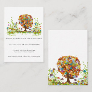 Flower Love Tree Response RSVP et cartes de site W