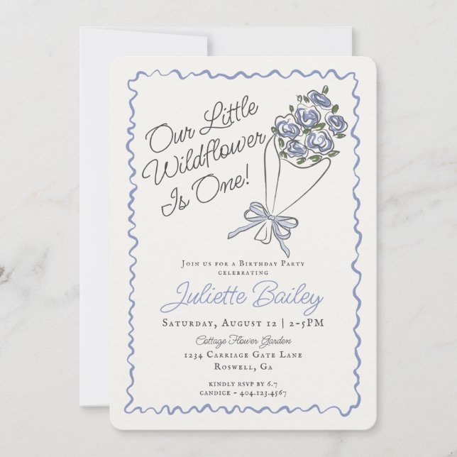 Flower Market Farm FBirday Invitation (Devant)