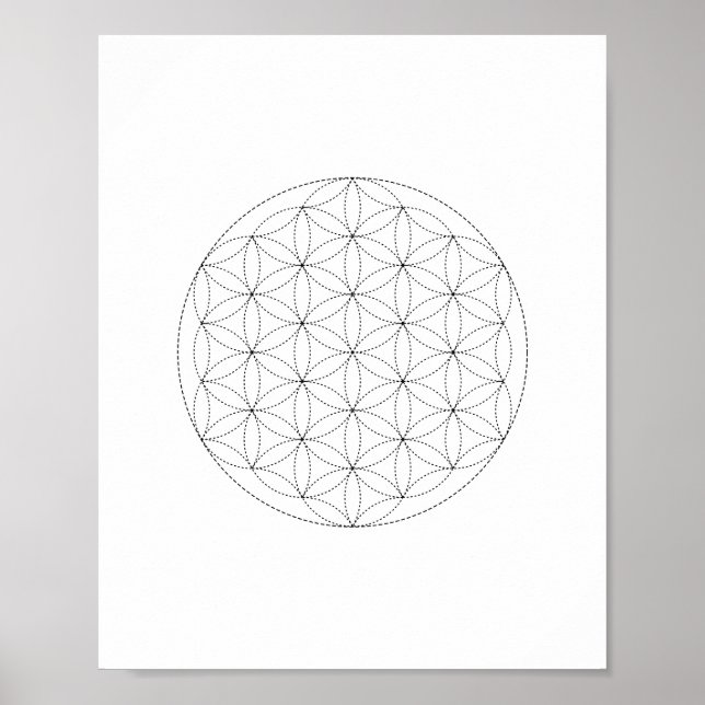 Flower of Life Sacred Geometry Wall Art Poster (Devant)