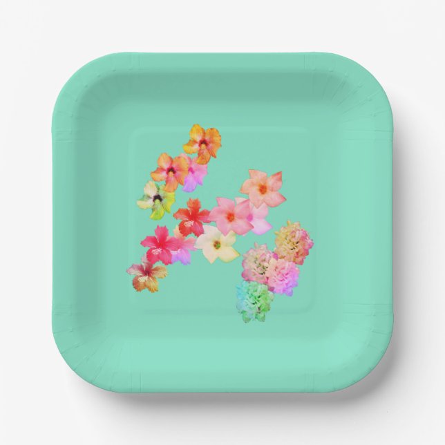 Flower Power 1 Assiette en papier (Recto)