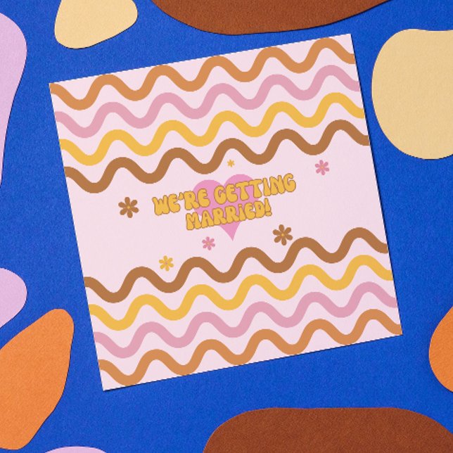 Flower Power 60's 70's We's Married Card (Créateur téléchargé)