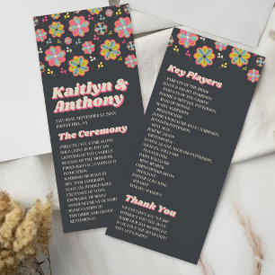 Flower Power 70's Retro Super Wedding Programme
