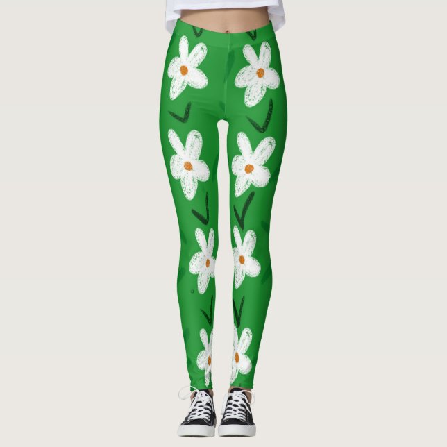 FLOWER POWER 'DAISY' YOGA PANTS LEGGINGS (Devant)