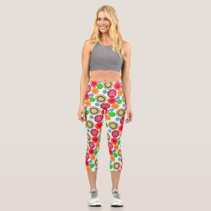 Flower Power en rangées Leggings Capri 002