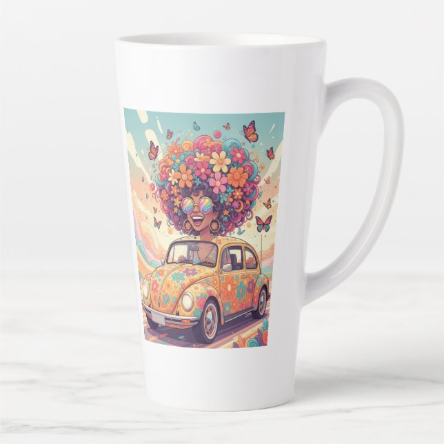 Flower Power Ride Latte Mug (Droite)