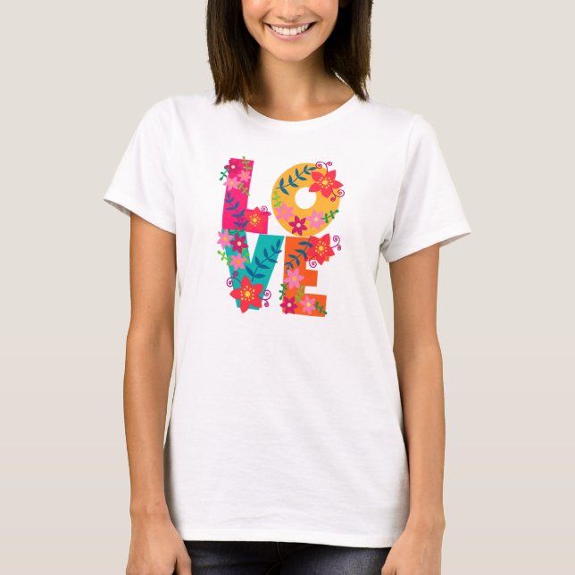 Flower power T-shirt L.O.V.E. d'amour (Devant)