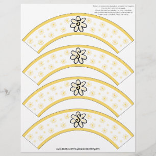 Flower Power Yellow Number ou cake initial Cozés